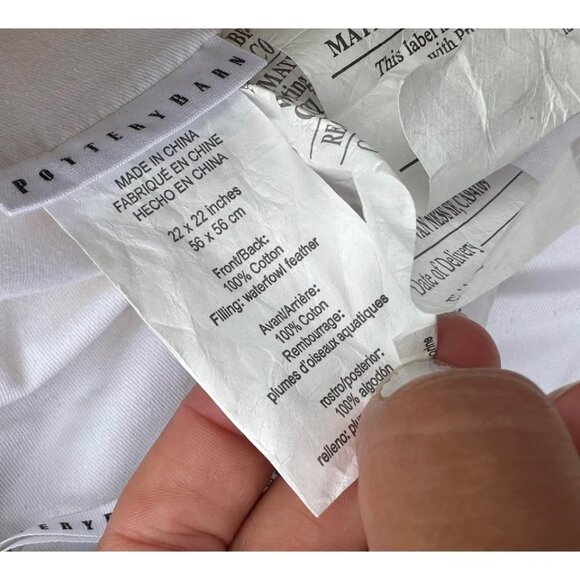 pottery barn 22” wool throw pillow cover with down insert - Picture 5 of 5